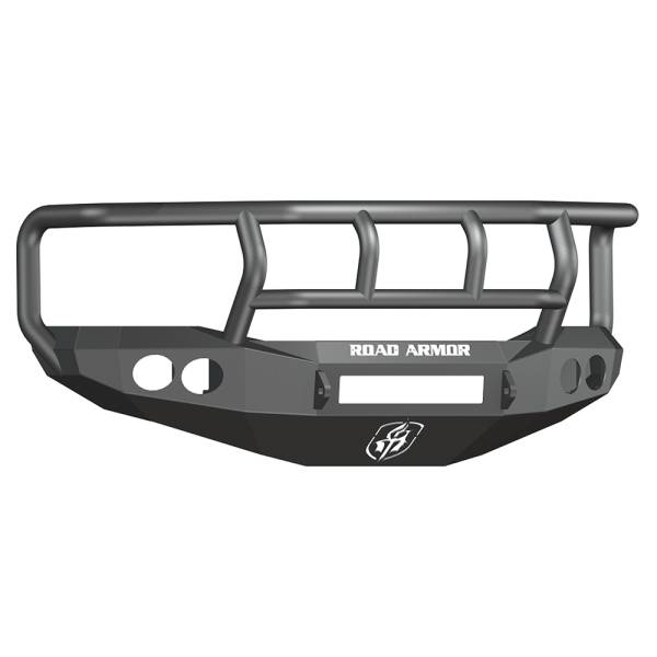 Road Armor - Road Armor 44072B-NW Stealth Non-Winch Front Bumper with Titan II Guard and Round Light Holes for Dodge Ram 1500 2006-2008