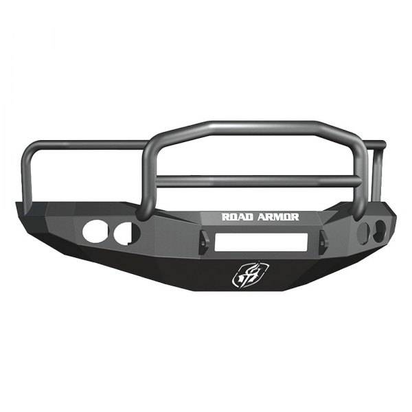 Road Armor - Road Armor 44075B-NW Stealth Non-Winch Front Bumper with Lonestar Guard and Round Light Holes for Dodge Ram 1500 2006-2008
