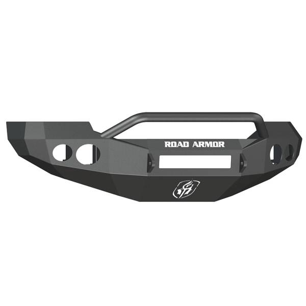 Road Armor - Road Armor 60504B-NW Stealth Non-Winch Front Bumper with Pre-Runner Guard and Round Light Holes for Ford F250/F350/F450/Excursion 2005-2007