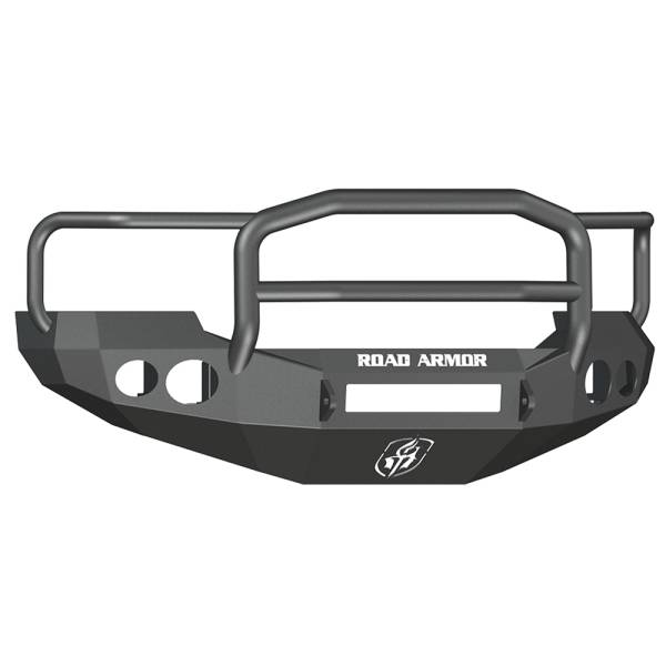 Road Armor - Road Armor 60505B-NW Stealth Non-Winch Front Bumper with Lonestar Guard and Round Light Holes for Ford F250/F350/F450/Excursion 2005-2007