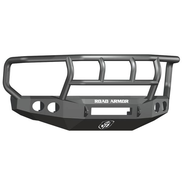 Road Armor - Road Armor 60802B-NW Stealth Non-Winch Front Bumper with Titan II Guard and Round Light Holes for Ford F250/F350/F450 2008-2010