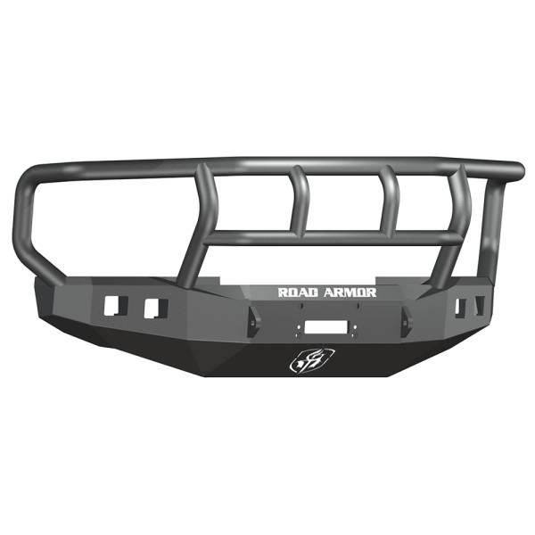 Road Armor - Road Armor 608R2B Stealth Winch Front Bumper with Titan II Guard and Square Light Holes for Ford F250/F350/F450 2008-2010