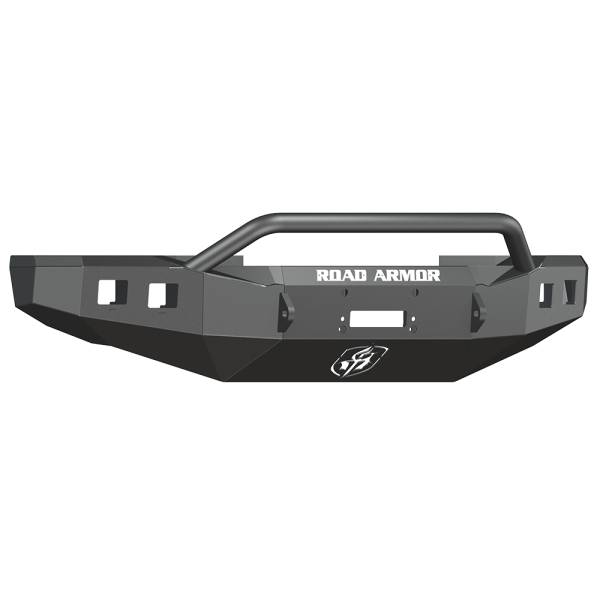 Road Armor - Road Armor 608R4B Stealth Winch Front Bumper with Pre-Runner Guard and Square Light Holes for Ford F250/F350/F450 2008-2010