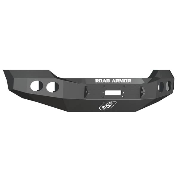 Road Armor - Road Armor 611400B Stealth Winch Front Bumper with Round Light Holes for Ford F450/F550 2011-2016