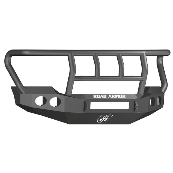 Road Armor - Road Armor 611402B-NW Stealth Non-Winch Front Bumper with Titan II Guard and Round Light Holes for Ford F450/F550 2011-2016