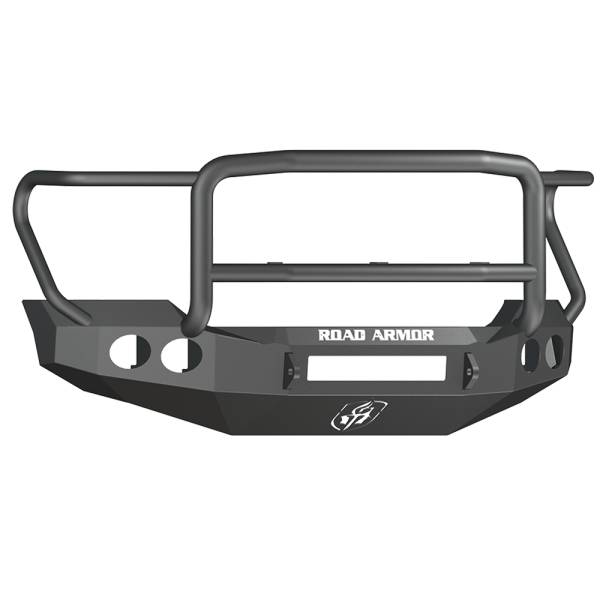 Road Armor - Road Armor 611405B-NW Stealth Non-Winch Front Bumper with Lonestar Guard and Round Light Holes for Ford F450/F550 2011-2016