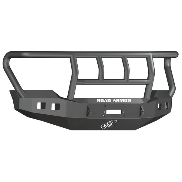 Road Armor - Road Armor 6114R2B Stealth Winch Front Bumper with Titan II Guard and Square Light Holes for Ford F450/F550 2011-2016