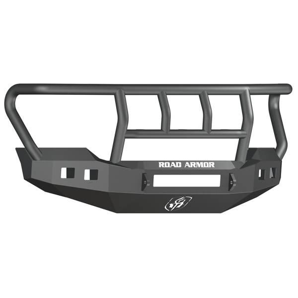 Road Armor - Road Armor 6114R2B-NW Stealth Non-Winch Front Bumper with Titan II Guard and Square Light Holes for Ford F450/F550 2011-2016