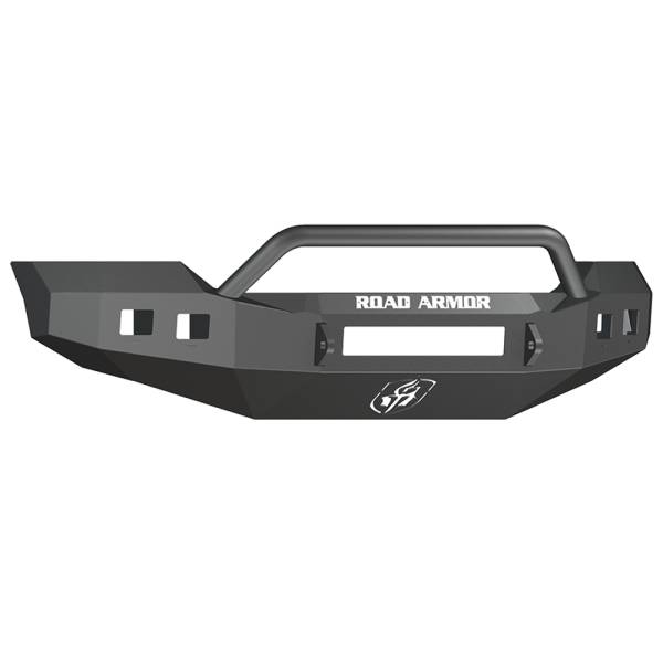 Road Armor - Road Armor 6114R4B-NW Stealth Non-Winch Front Bumper with Pre-Runner Guard and Square Light Holes for Ford F450/F550 2011-2016