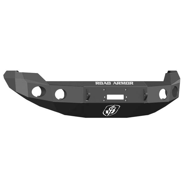 Road Armor - Road Armor 66130B Stealth Winch Front Bumper with Round Light Holes for Ford F150 2009-2014