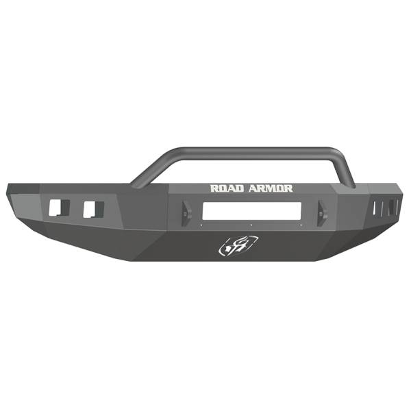 Road Armor - Road Armor 914R4B-NW Stealth Non-Winch Front Bumper with Pre-Runner Guard and Square Light Holes for Toyota Tundra 2014-2021