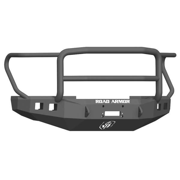 Road Armor - Road Armor 617F5B Stealth Winch Front Bumper with Lonestar Guard and Square Light Holes for Ford F250/F350 2017-2022