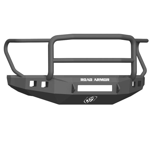 Road Armor - Road Armor 61745B-NW Stealth Non-Winch Front Bumper with Lonestar Guard and Square Light Holes for Ford F450/F550 2017-2021