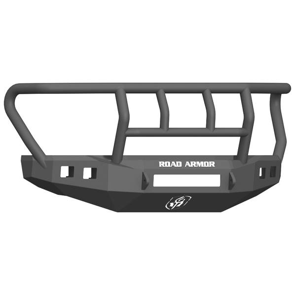 Road Armor - Road Armor 617F2B-NW Stealth Non-Winch Front Bumper with Titan II Guard and Square Light Holes for Ford F250/F350 2017-2022