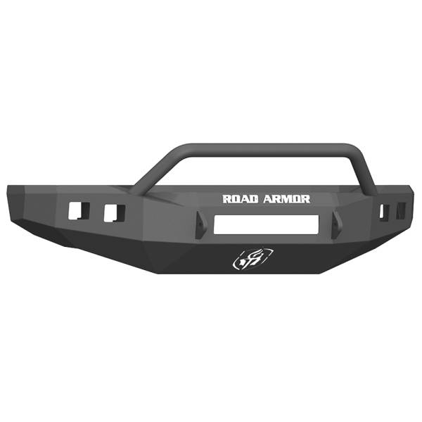 Road Armor - Road Armor 617F4B-NW Stealth Non-Winch Front Bumper with Pre-Runner Guard and Square Light Holes for Ford F250/F350 2017-2022