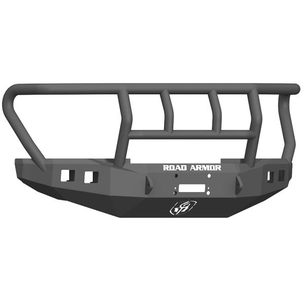 Road Armor - Road Armor 61742B Stealth Winch Front Bumper with Titan II Guard and Square Light Holes for Ford F450/F550 2017-2018