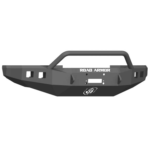 Road Armor - Road Armor 61744B Stealth Winch Front Bumper with Pre-Runner Guard and Square Light Holes for Ford F450/F550 2017-2018