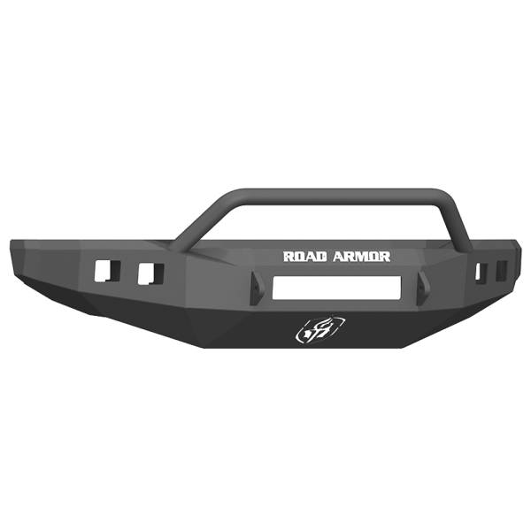 Road Armor - Road Armor 61744B-NW Stealth Non-Winch Front Bumper with Pre-Runner Guard and Square Light Holes for Ford F450/F550 2017-2018