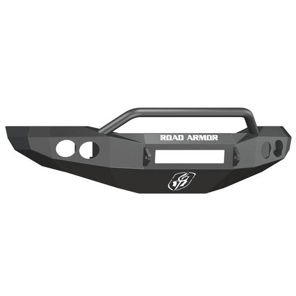 Road Armor - Road Armor 44064Z-NW Stealth Non-Winch Front Bumper with Pre-Runner Guard and Round Light Holes for Dodge Ram 2500/3500 2006-2009