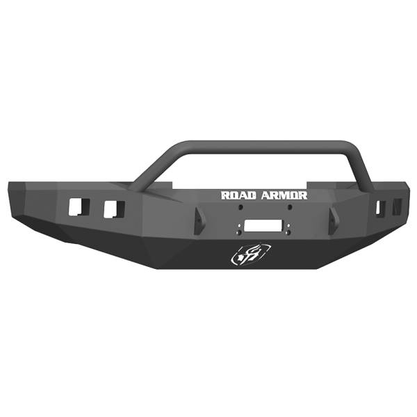 Road Armor - Road Armor 617F4Z Stealth Winch Front Bumper with Pre-Runner Guard and Square Light Holes for Ford F250/F350 2017-2022