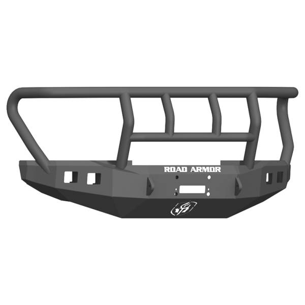 Road Armor - Road Armor 61742Z Stealth Winch Front Bumper with Titan II Guard and Square Light Holes for Ford F450/F550 2017-2018 *BARE STEEL*
