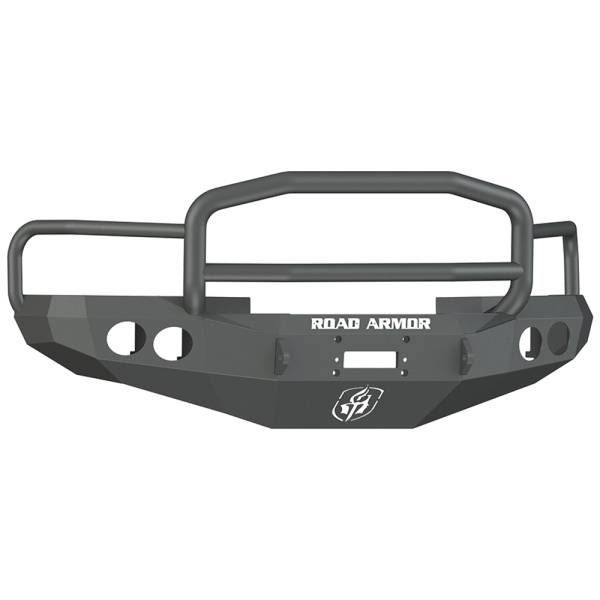 Road Armor - Road Armor 47015B Stealth Winch Front Bumper with Lonestar Guard and Round Light Holes for Dodge Ram 1500/2500/3500 1997-2002