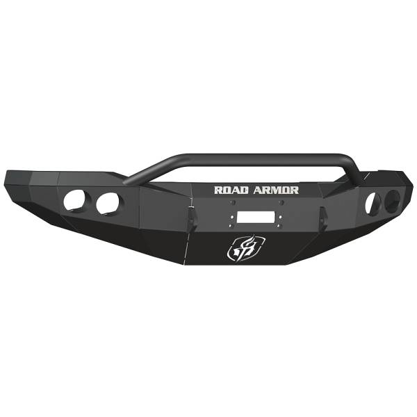 Road Armor - Road Armor 66004B Stealth Winch Front Bumper with Pre-Runner Guard and Round Light Holes for Ford F250/F350/F450/Excursion 1999-2004