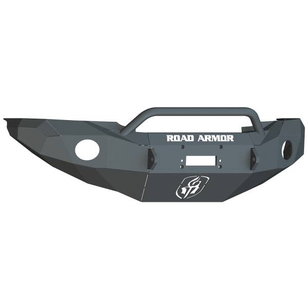 Road Armor - Road Armor 99014B Stealth Winch Front Bumper with Pre-Runner Guard and Round Light Holes for Toyota Tacoma 2005-2011