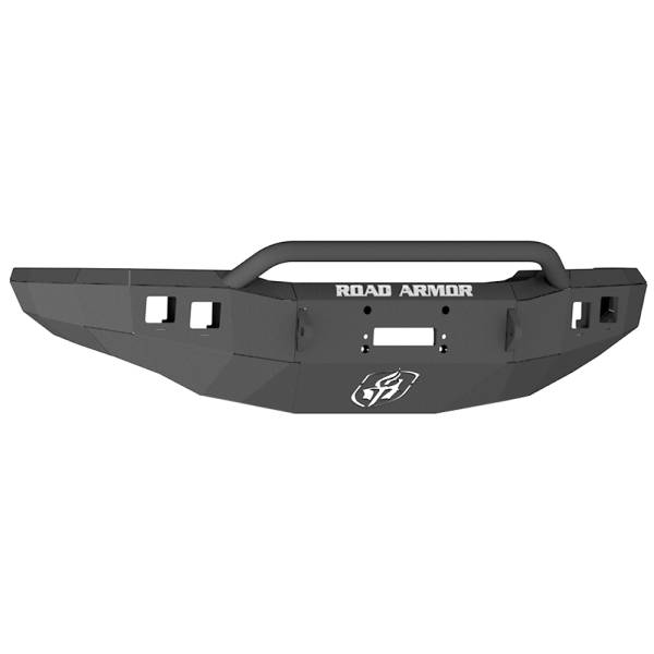 Road Armor - Road Armor 370R4B Stealth Winch Front Bumper with Pre-Runner Guard and Square Light Holes for Chevy Silverado 2500HD/3500 2003-2006