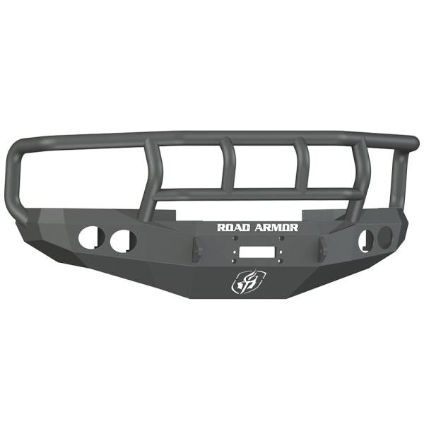 Road Armor - Road Armor 47002B Stealth Winch Front Bumper with Titan II Guard and Round Light Holes for Dodge Ram 1500/2500/3500 1994-1996