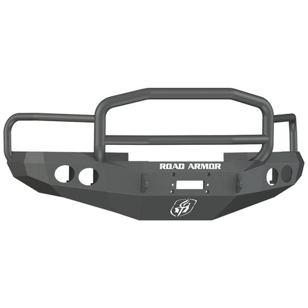 Road Armor - Road Armor 47005B Stealth Winch Front Bumper with Lonestar Guard and Round Light Holes for Dodge Ram 1500/2500/3500 1994-1996