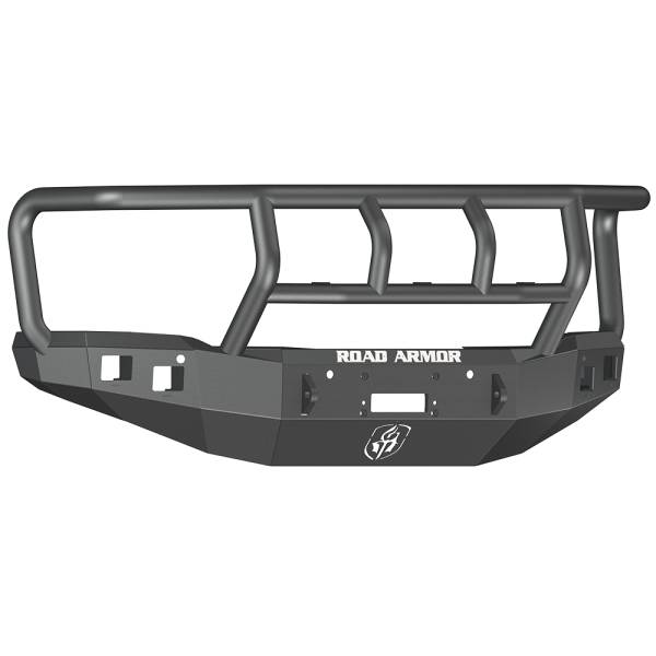 Road Armor - Road Armor 214R2B Stealth Winch Front Bumper with Titan II Guard and Square Light Holes for GMC Sierra 1500 2014-2015