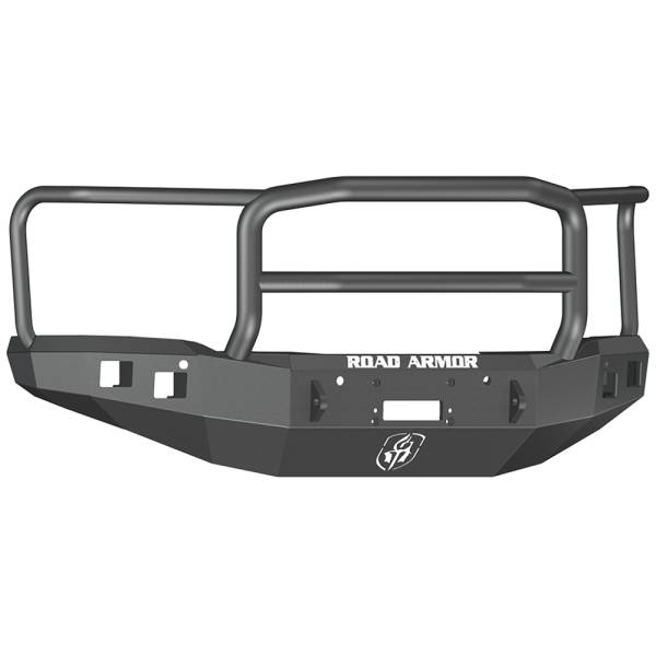 Road Armor - Road Armor 214R5B Stealth Winch Front Bumper with Lonestar Guard and Square Light Mounts for GMC Sierra 1500 2014-2015