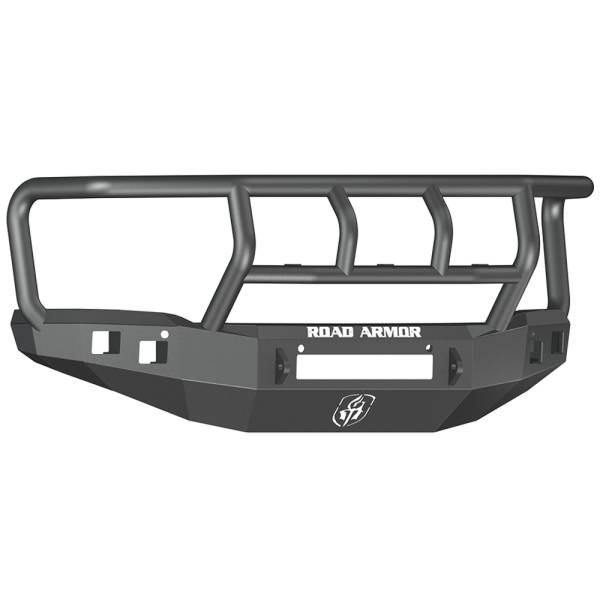 Road Armor - Road Armor 214R2B-NW Stealth Non-Winch Front Bumper with Titan II Guard and Square Light Holes for GMC Sierra 1500 2014-2015
