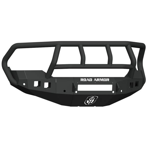 Road Armor - Road Armor 413F2B-NW Stealth Non-Winch Front Bumper with Titan II Guard and Round Light Holes for Dodge Ram 1500 2013-2018