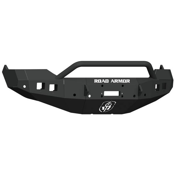 Road Armor - Road Armor 413F4B Stealth Winch Front Bumper with Pre-Runner Guard and Square Light Holes for Dodge Ram 1500 2013-2018