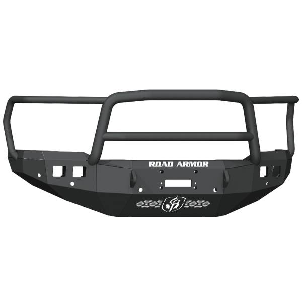 Road Armor - Road Armor 4192F5B Stealth Winch Front Bumper with Lonestar Guard and Sensor Holes for Dodge Ram 2500/3500 2019-2024