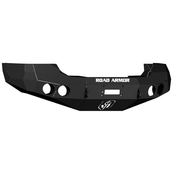 Road Armor - Road Armor 37400B Stealth Winch Front Bumper with Round Light Holes for GMC Sierra 2500HD/3500 2008-2010