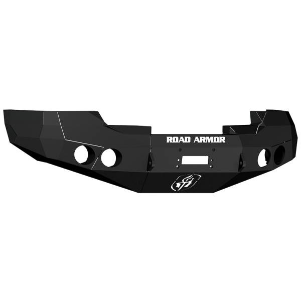 Road Armor - Road Armor 37600B Stealth Winch Front Bumper with Round Light Holes for GMC Sierra 1500 2008-2013