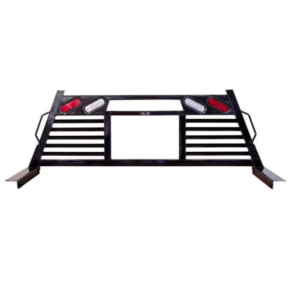 Frontier Gear - Frontier Gear 110-20-7008 Full Louvered 2HR Headache Rack with Light for Chevy Silverado 1500/2500 HD/3500 HD and GMC Sierra 1500/2500 HD/3500 HD 2007-2018