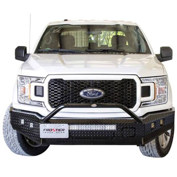 Frontier Gear - Frontier Gear 140-11-1010 Sport Winch Front Bumper with Top Bar for Ford F250/F350 2011-2016