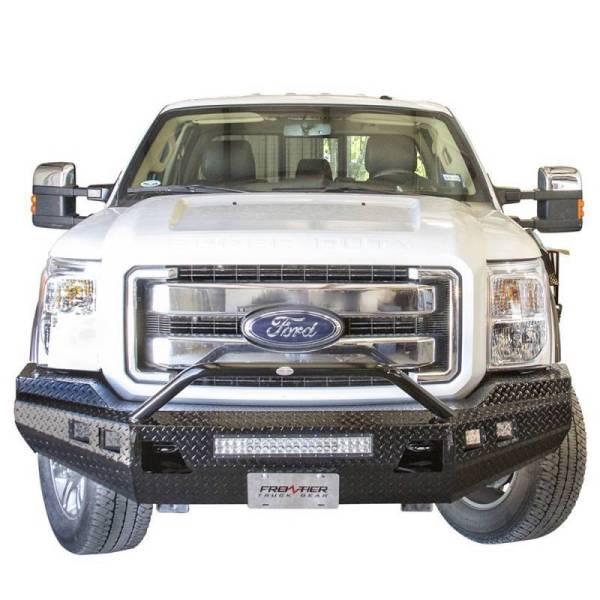 Frontier Gear - Frontier Gear 140-11-1012 Sport Front Bumper with Cube Light and Light Bar Compatible for Ford F250/F350 2011-2016