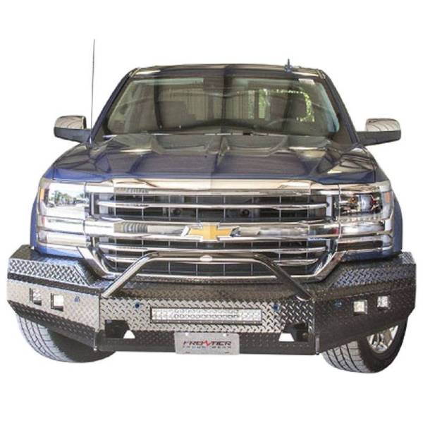 Frontier Gear - Frontier Gear 140-21-5011 Sport Front Bumper with Sensor Holes and Light Bar Compatible for Chevy Silverado 2500HD/3500 2015-2019