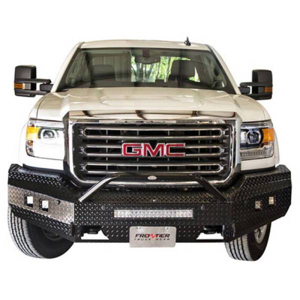 Frontier Gear - Frontier Gear 140-31-5007 Sport Front Bumper with Cube Light and Light Bar Compatible for GMC Sierra 2500HD/3500 2015-2017