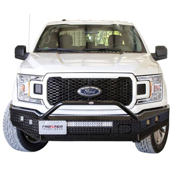 Frontier Gear - Frontier Gear 140-51-8013 Sport Front Bumper with Cube Light and Light Bar Compatible for Ford F150 2018-2020 New Body Style