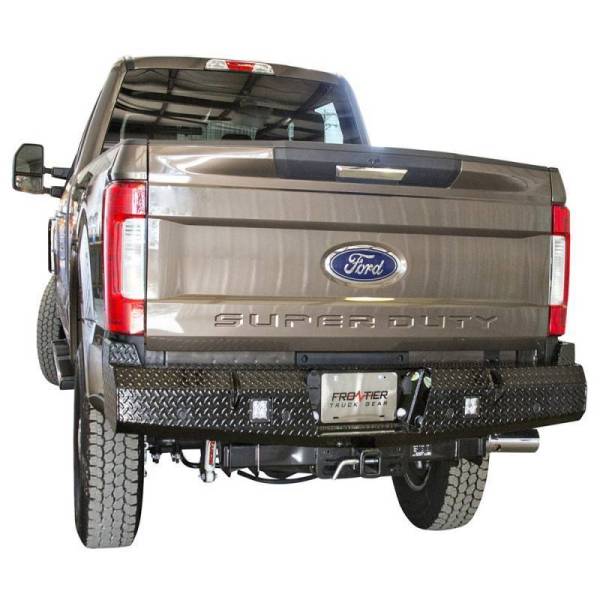 Frontier Gear - Frontier Gear 160-11-7008 Sport Rear Bumper with Sensor Holes and Cube Light Compatible for Ford F250/F350 2017-2022