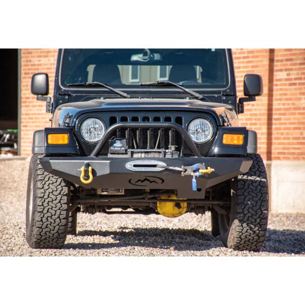 Expedition One - Expedition One TJFB100 Trail Series Winch Front Bumper for Jeep Wrangler TJ 1997-2006 - Bare Steel