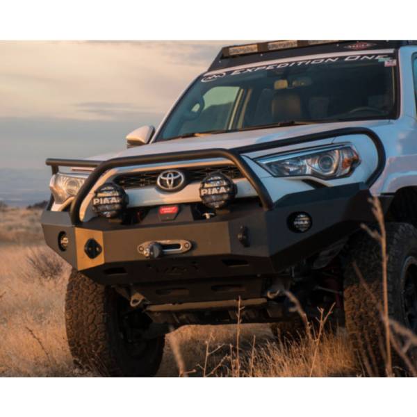Expedition One - Expedition One 4RFB100_BB_BARE Front Bumper with Full Grille Guard for Toyota 4Runner 2014-2019 - Bare Steel