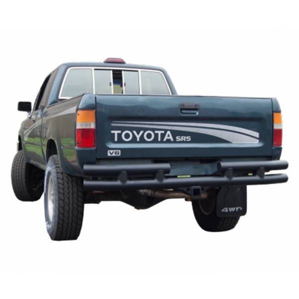 Warrior - Warrior 53250 Double Tube Rear Bumper with 2" Receiver for Toyota Pickup 1979-1995 - Black Powder Coat