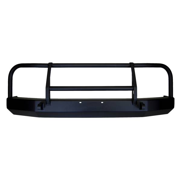 Warrior - Warrior 56061 Contour Front Bumper with Brush Guard and D-Rings Mount for Jeep Cherokee XJ 1984-2001 - Black Powder Coat